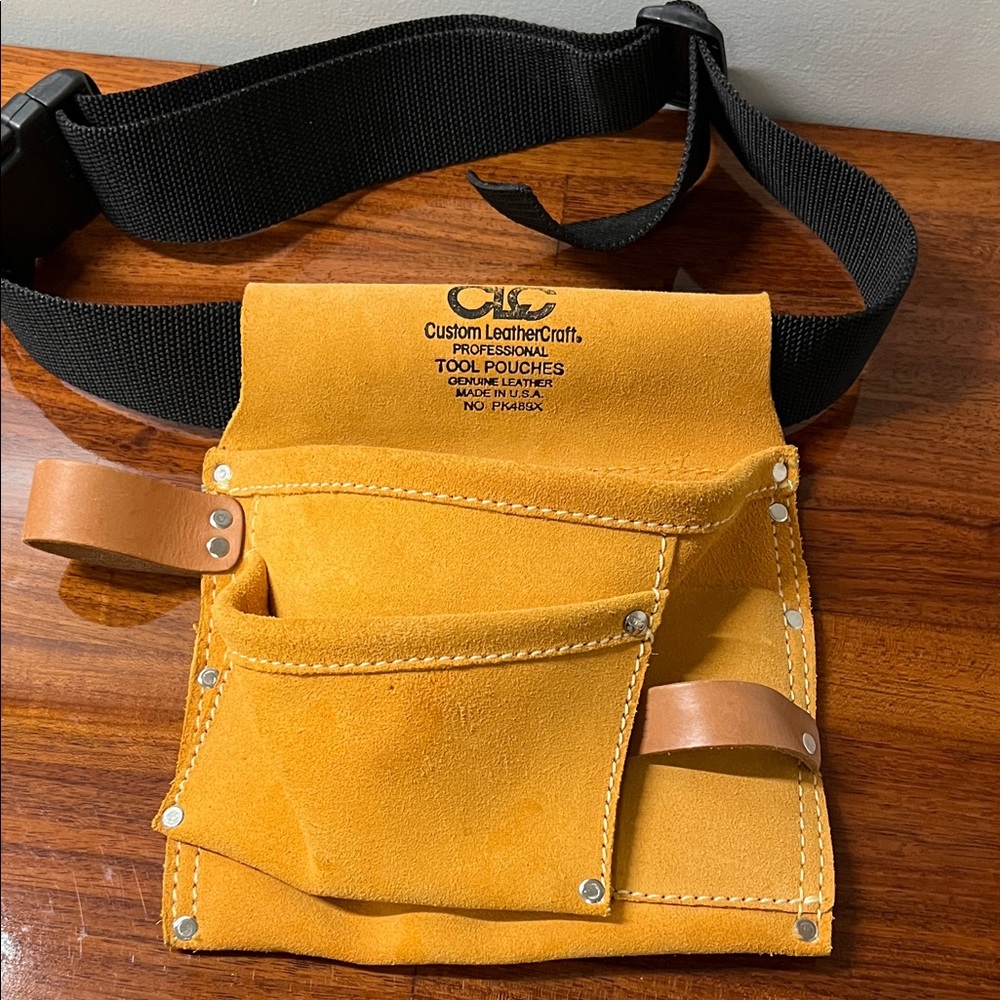 Men’s Yellow Suede Tool Pouch Belt Bag